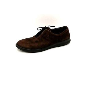 Ecco‎ Womens Oxford Brown Suede Lace Up Comfort Shoes Low Heel Round Toe EUR 42